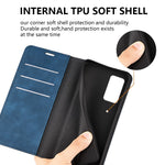 Stand Cover for Xiaomi Redmi Note 12S 4G , Skin-touch Flip Case PU Leather Wallet Smartphone Shell