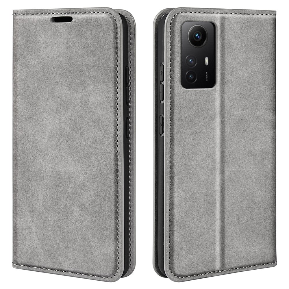 Stand Cover for Xiaomi Redmi Note 12S 4G , Skin-touch Flip Case PU Leather Wallet Smartphone Shell