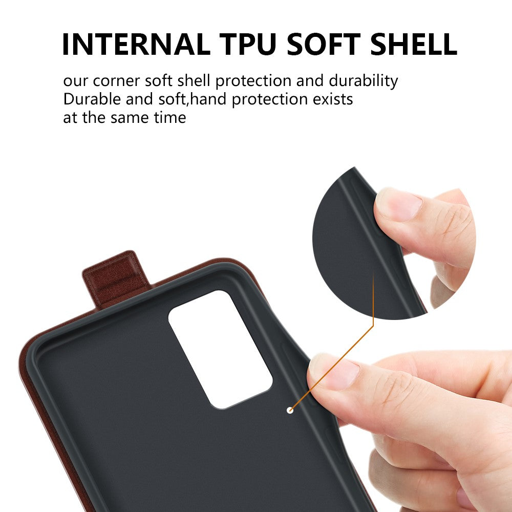 For Xiaomi Redmi Note 12S 4G Vertical Flip PU Leather Phone Case with Card Slot Shock-absorbing Phone Cover
