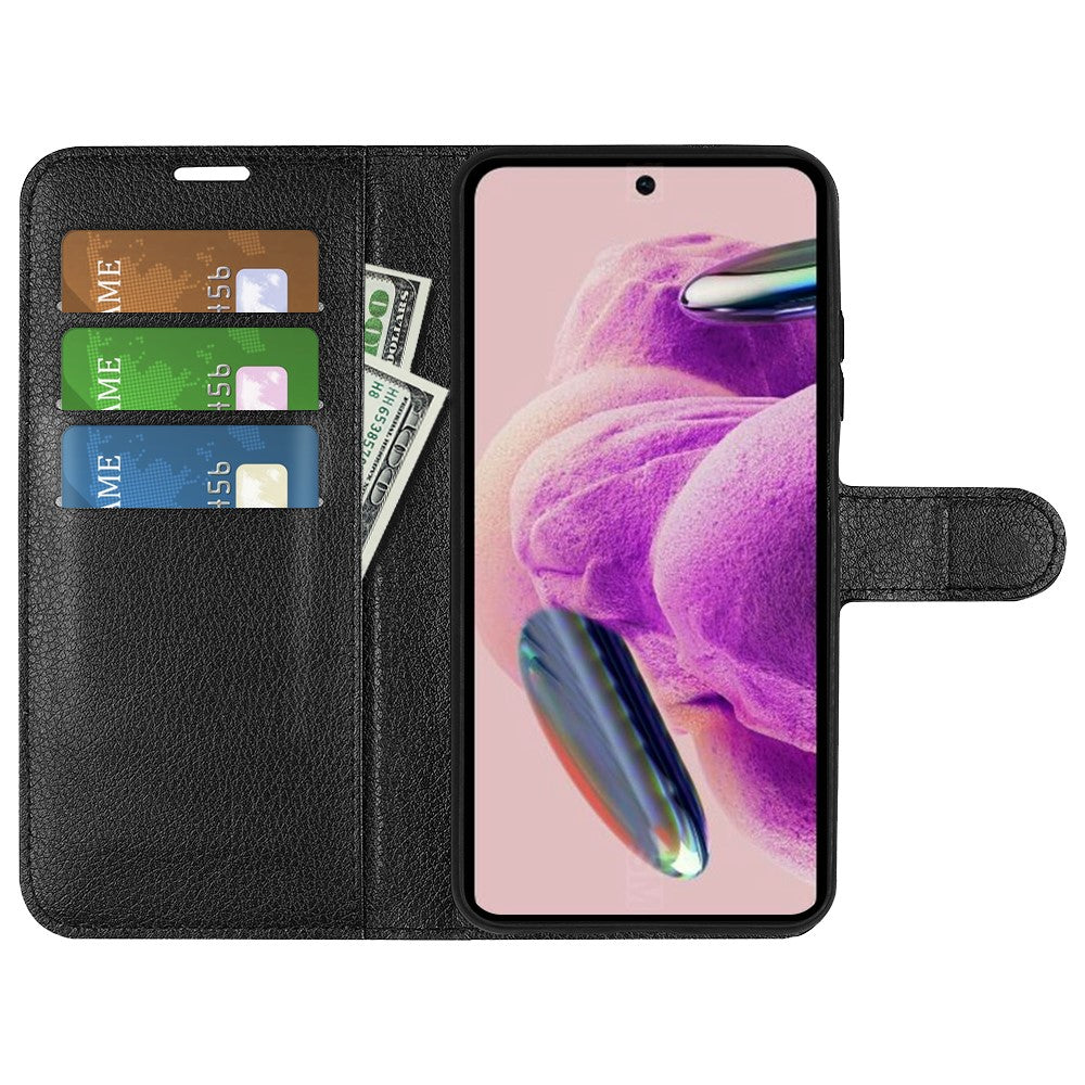 For Xiaomi Redmi Note 12S 4G Litchi Texture Wallet Phone Cover Stand PU Leather Case