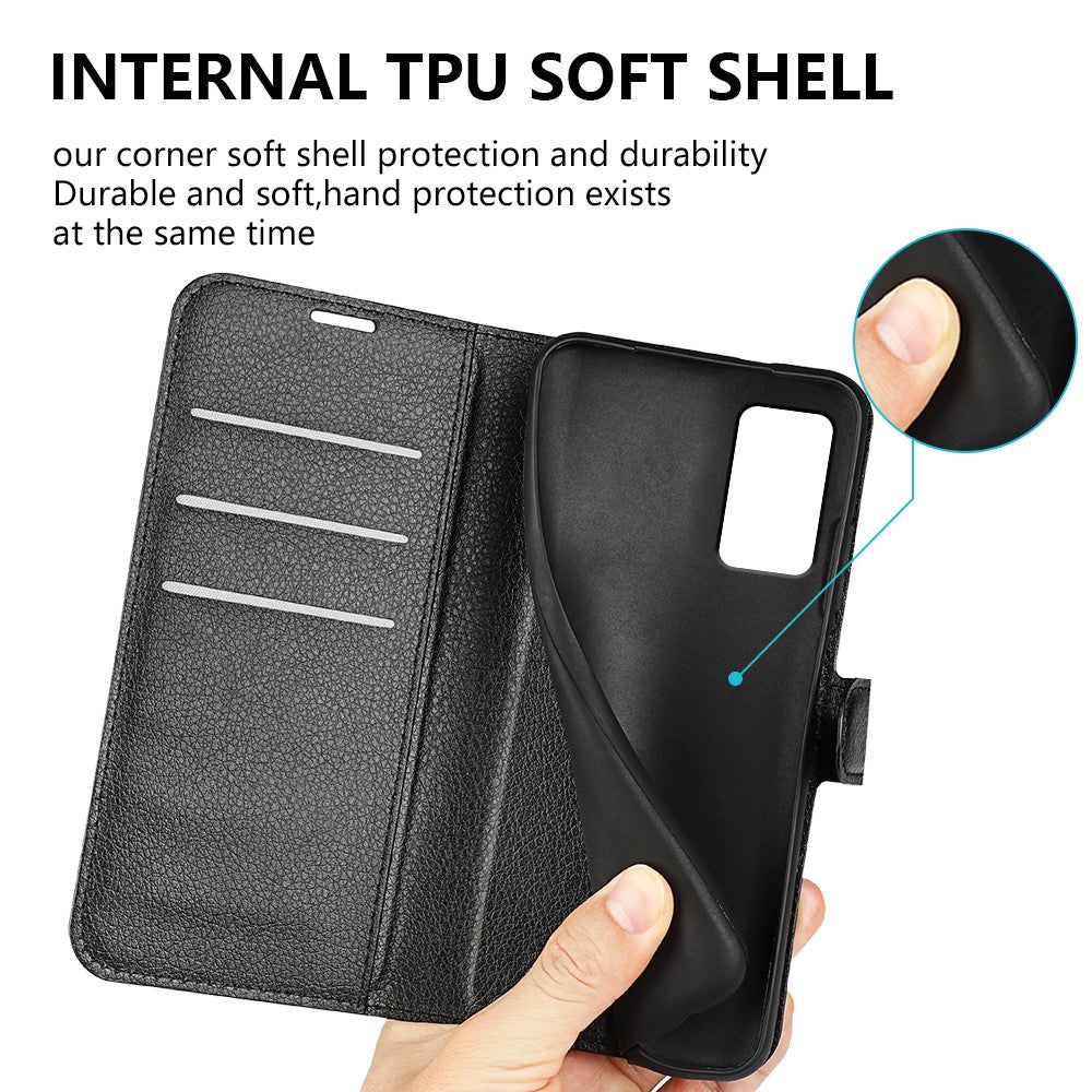 For Xiaomi Redmi Note 12S 4G Litchi Texture Wallet Phone Cover Stand PU Leather Case