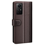 For Xiaomi Redmi Note 12S 4G Case Genuine Split Leather Phone Cover with Wallet Stand