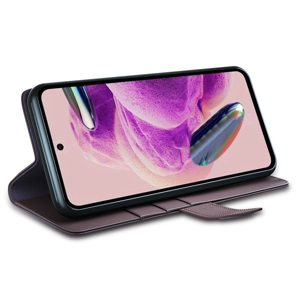 For Xiaomi Redmi Note 12S 4G Case Genuine Split Leather Phone Cover with Wallet Stand