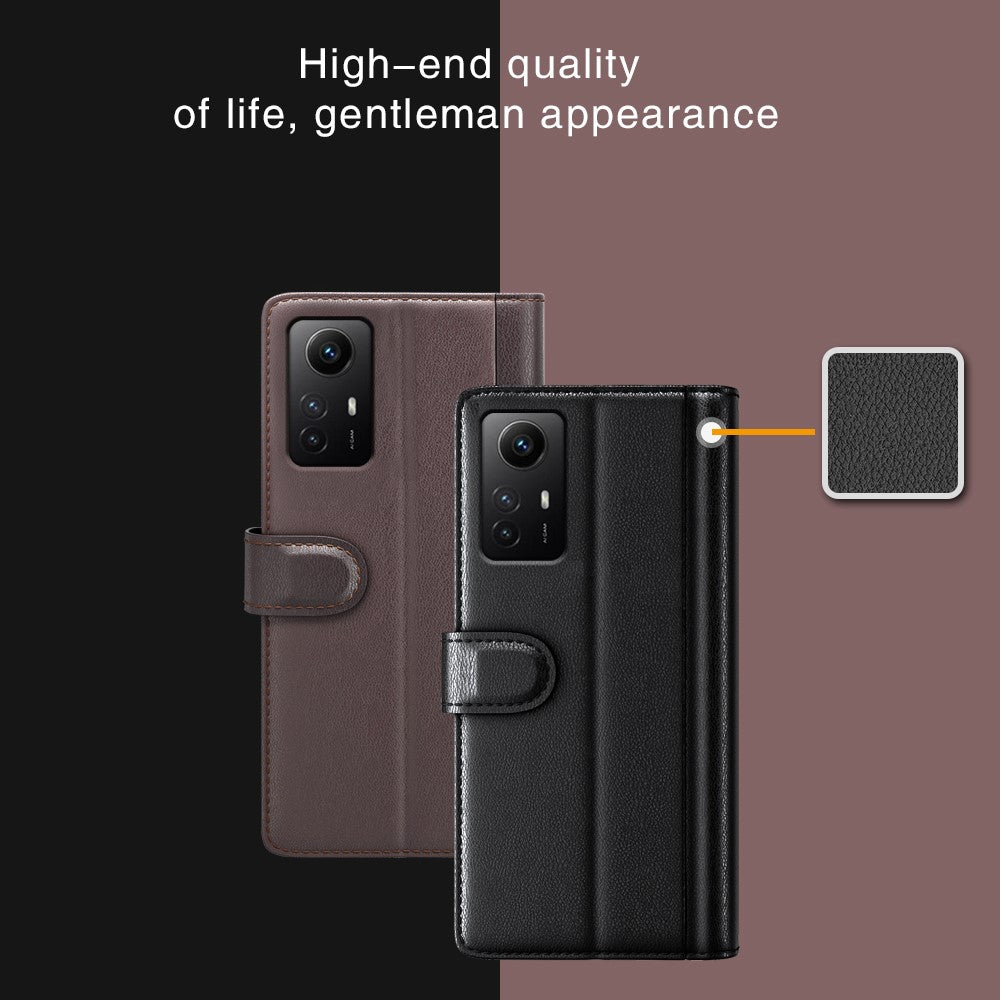 For Xiaomi Redmi Note 12S 4G Case Genuine Split Leather Phone Cover with Wallet Stand