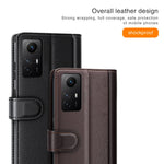 For Xiaomi Redmi Note 12S 4G Case Genuine Split Leather Phone Cover with Wallet Stand