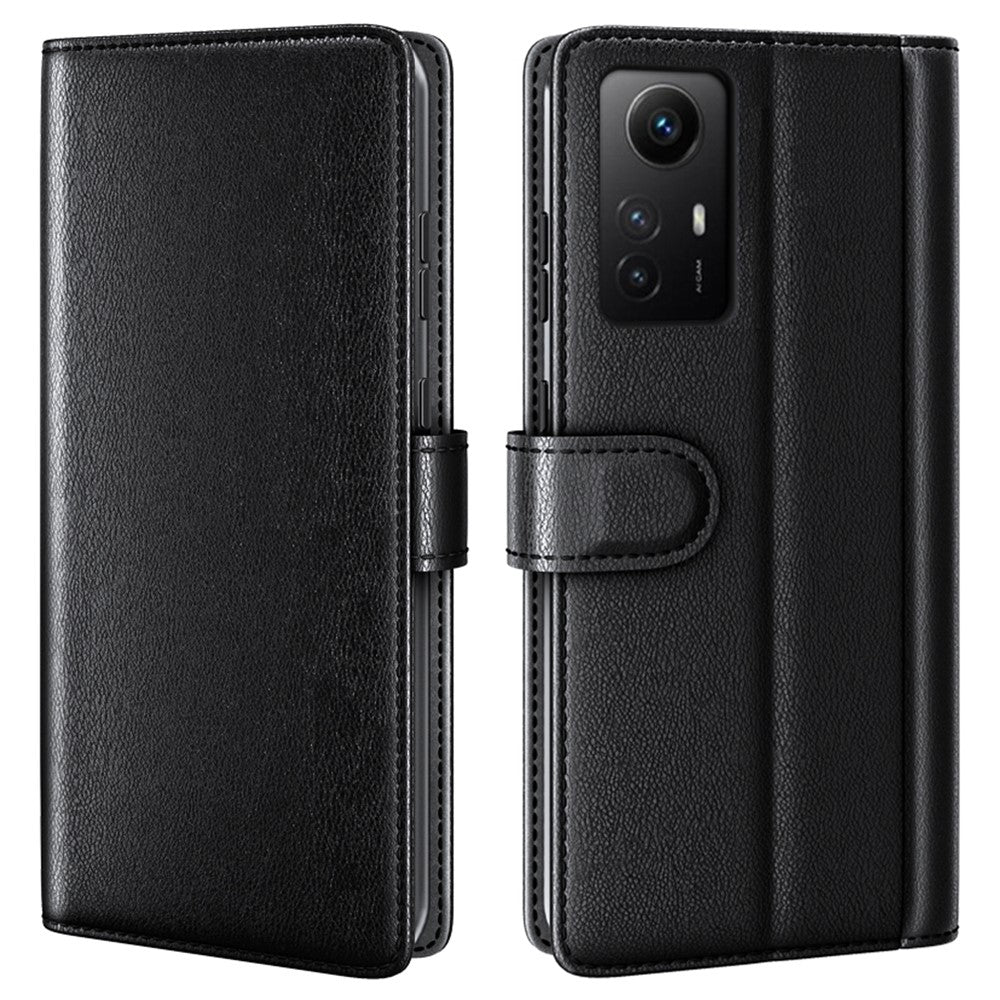 For Xiaomi Redmi Note 12S 4G Case Genuine Split Leather Phone Cover with Wallet Stand