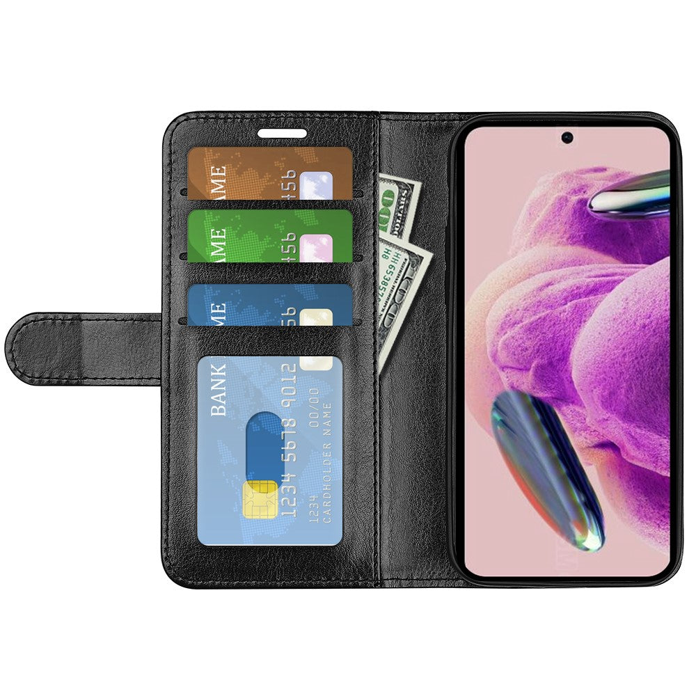 Phone Wallet Case for Xiaomi Redmi Note 12S 4G Crazy Horse Texture PU Leather Stand Cover