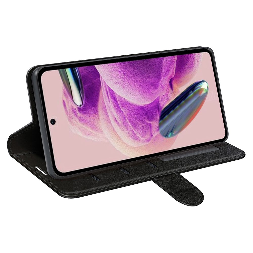 Phone Wallet Case for Xiaomi Redmi Note 12S 4G Crazy Horse Texture PU Leather Stand Cover