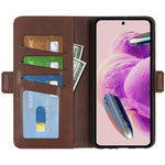 Stativfodral för Xiaomi Redmi Note 12S 4G PU-läderplånbok stötsäkert mobilskal med kalvstruktur