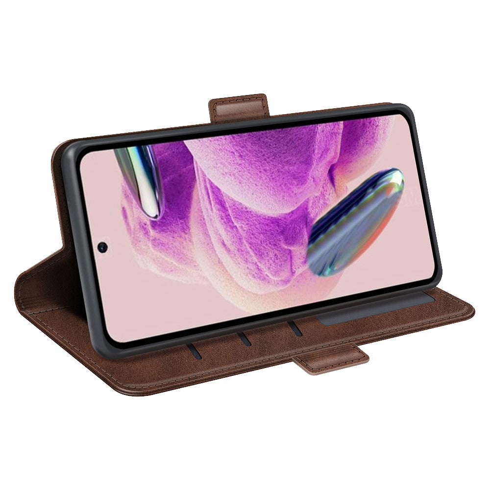 Stand Cover for Xiaomi Redmi Note 12S 4G PU Leather Wallet Shockproof Calf Texture Phone Case