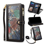 ESEBLE Wallet Leather Phone Case for iPhone 15 Plus , RFID Blocking Zipper Pocket Phone Stand Cover