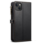 ESEBLE Wallet Leather Phone Case for iPhone 15 Plus , RFID Blocking Zipper Pocket Phone Stand Cover