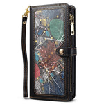 ESEBLE Wallet Leather Phone Case for iPhone 15 Plus , RFID Blocking Zipper Pocket Phone Stand Cover