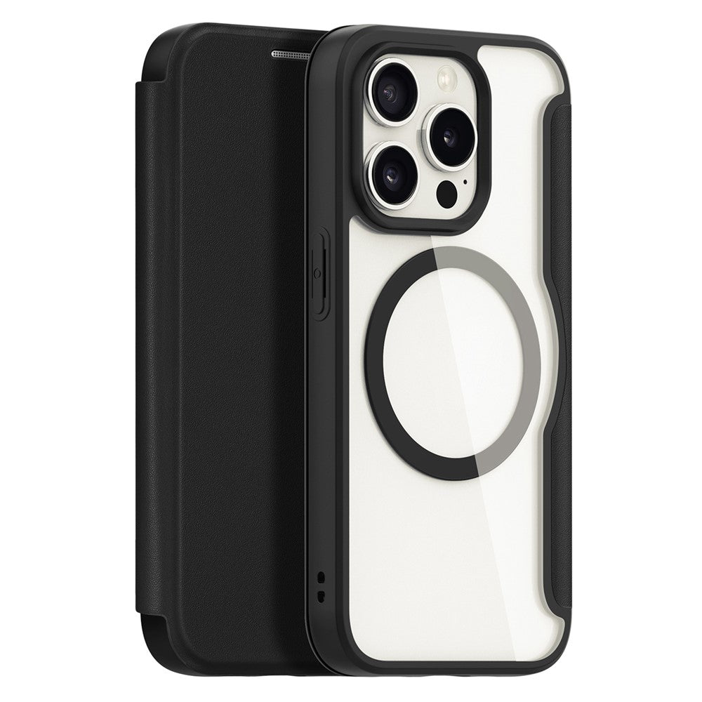 For iPhone 15 Pro Leather Case DUX DUCIS Skin X Pro Series Flip Cover Compatible with MagSafe
