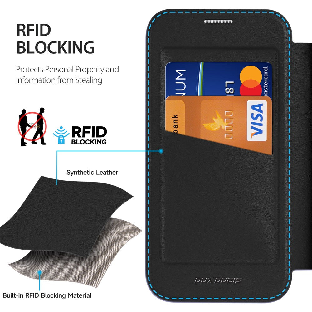 For iPhone 15 Pro Leather Case DUX DUCIS Skin X Pro Series Flip Cover Compatible with MagSafe