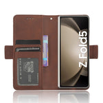 For Samsung Galaxy Z Fold5 5G Multiple Card Slot Phone Case PU Leather + PC Wallet Stand Cover with Pen Holder