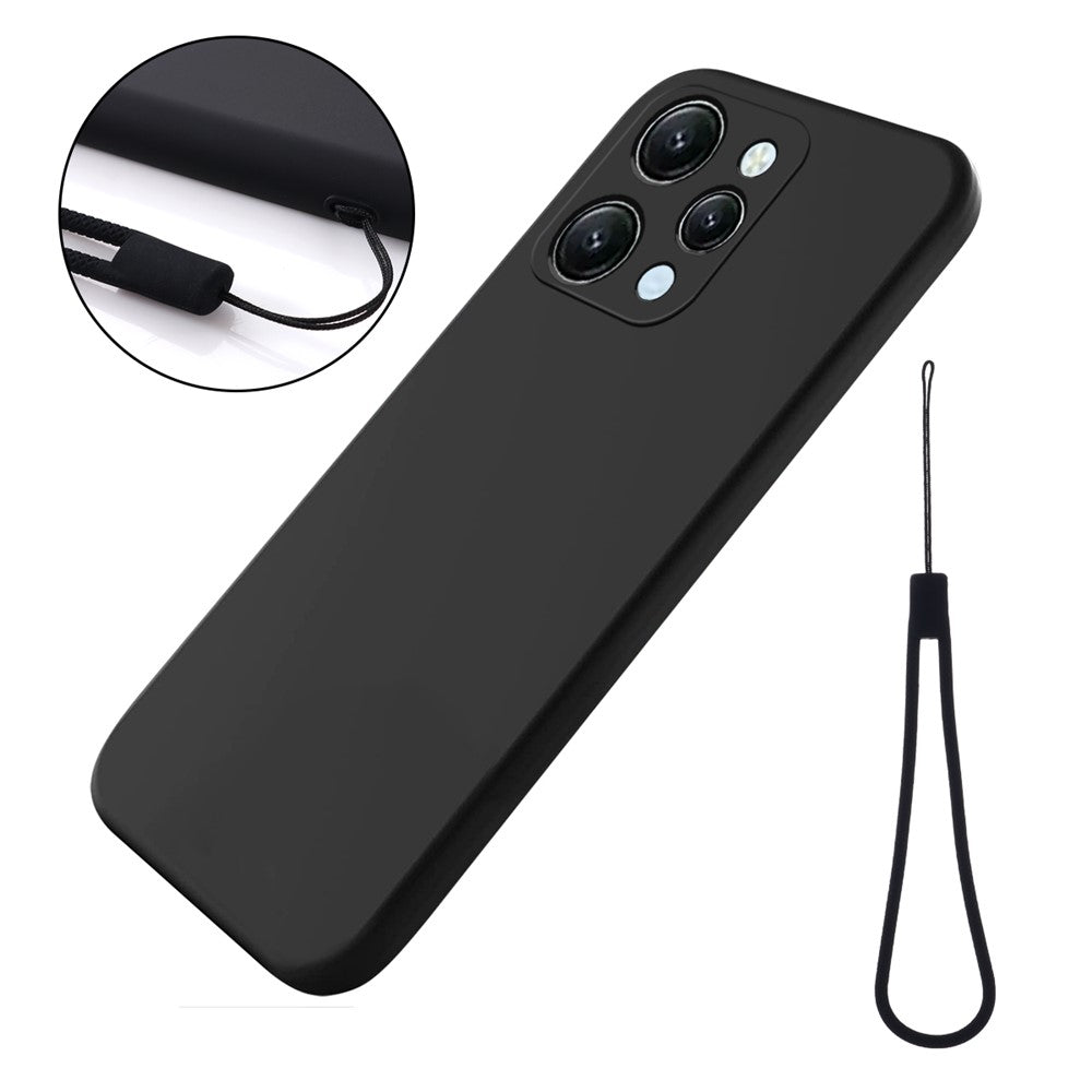 For Xiaomi Redmi 12 4G Anti-Scratch Phone Case Soft Lining Liquid Silicone Cover with Strap