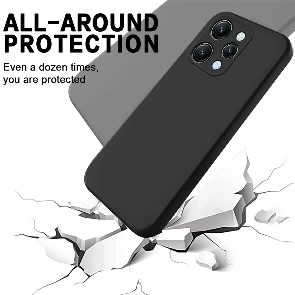 For Xiaomi Redmi 12 4G Anti-Scratch Phone Case Soft Lining Liquid Silicone Cover with Strap
