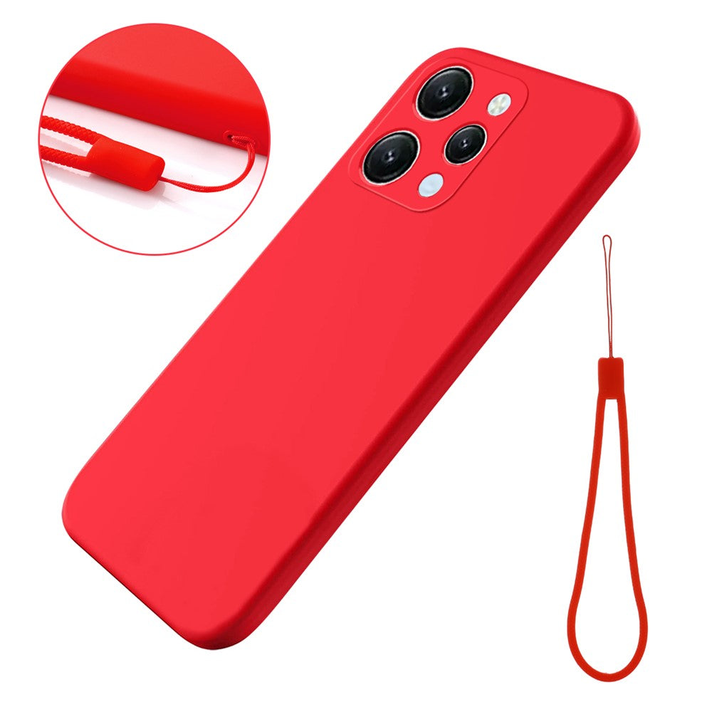 For Xiaomi Redmi 12 4G Anti-Scratch Phone Case Soft Lining Liquid Silicone Cover with Strap