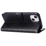 For iPhone 15 Imprinted Butterflies Mobile Phone Stand Case PU Leather Wallet Shell with Strap