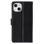 For iPhone 15 Imprinted Butterflies Mobile Phone Stand Case PU Leather Wallet Shell with Strap