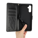 For Samsung Galaxy S23 FE Imprinted Butterflies Mobile Phone Case PU Leather Wallet Cover Stand with Strap