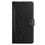 For Samsung Galaxy S23 FE Imprinted Butterflies Mobile Phone Case PU Leather Wallet Cover Stand with Strap