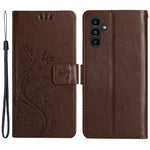 For Samsung Galaxy S23 FE Imprinted Butterflies Mobile Phone Case PU Leather Wallet Cover Stand with Strap
