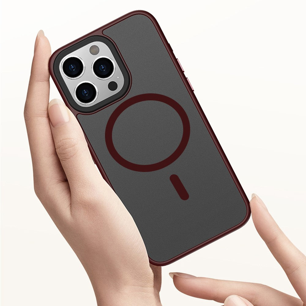 Magnetic Case for iPhone 15 Pro Max PC+TPU Case Compatible with MagSafe Skin-touch Matte Phone Cover