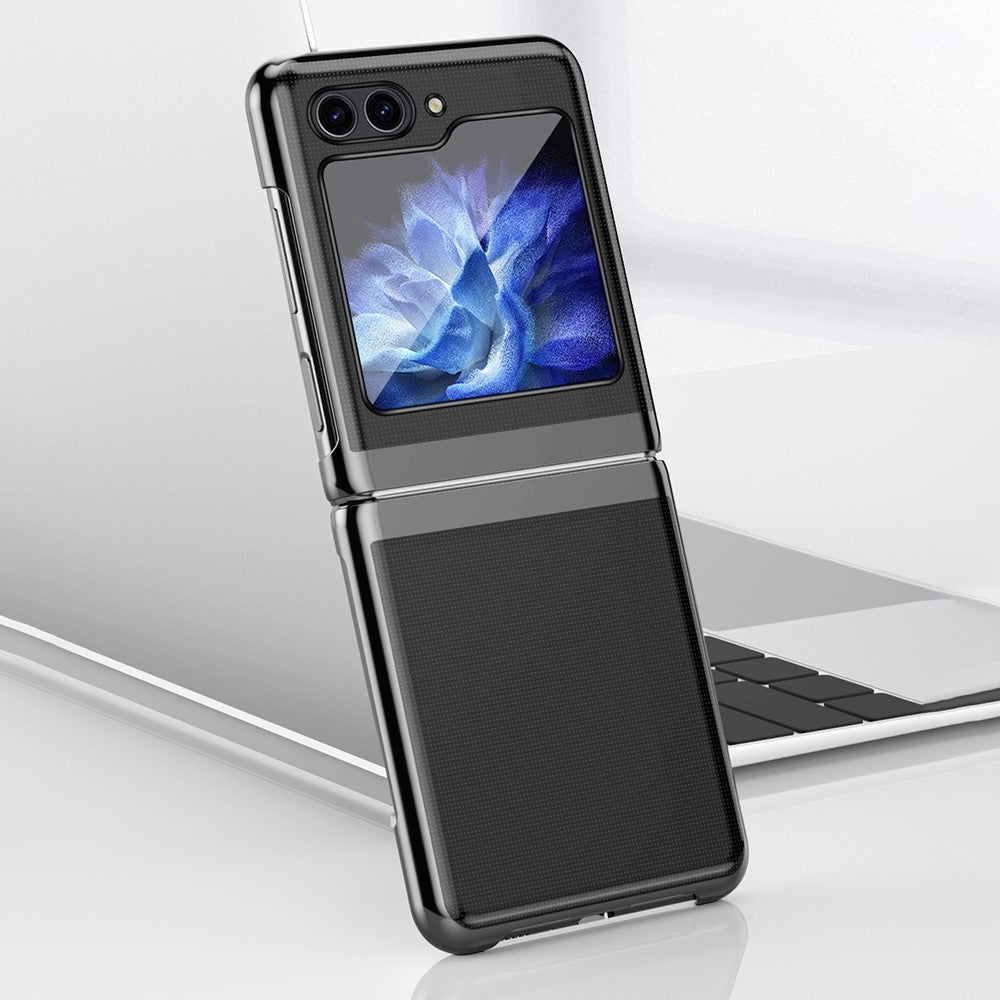 Clear Back Cover for Samsung Galaxy Z Flip5 5G, Hard PC Electroplating Frame Phone Case