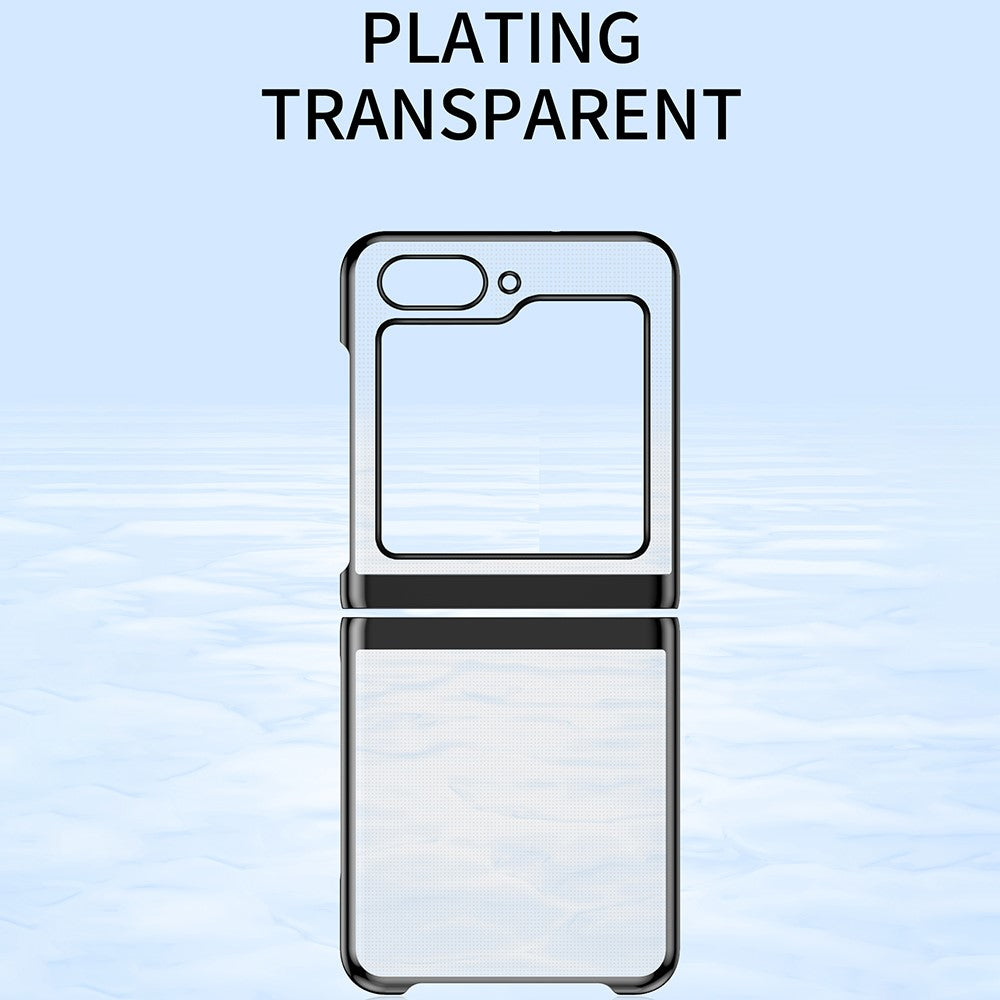 Clear Back Cover for Samsung Galaxy Z Flip5 5G, Hard PC Electroplating Frame Phone Case