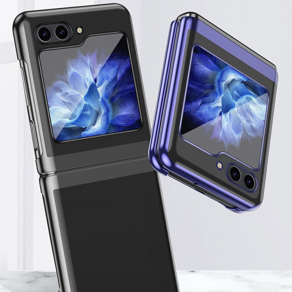 Clear Back Cover for Samsung Galaxy Z Flip5 5G, Hard PC Electroplating Frame Phone Case