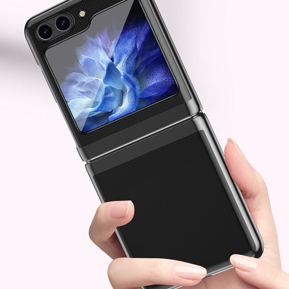Clear Back Cover for Samsung Galaxy Z Flip5 5G, Hard PC Electroplating Frame Phone Case