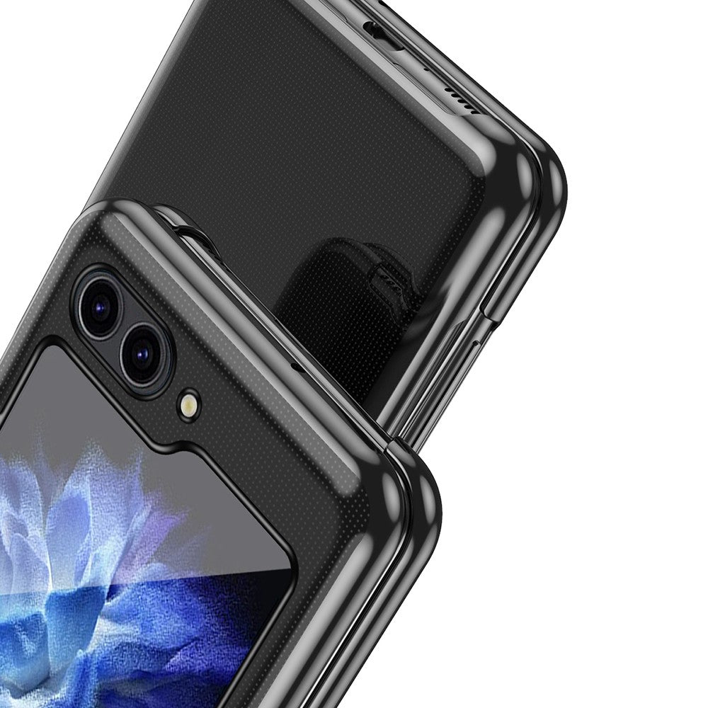 Clear Back Cover for Samsung Galaxy Z Flip5 5G, Hard PC Electroplating Frame Phone Case