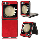 For Samsung Galaxy Z Flip5 5G Litchi Texture Leather + PC Phone Case Slim Anti-Scratch Cover