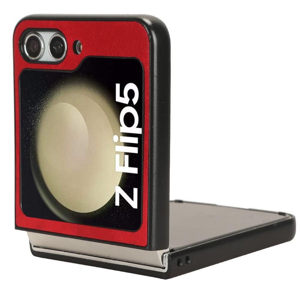 For Samsung Galaxy Z Flip5 5G Litchi Texture Leather + PC Phone Case Slim Anti-Scratch Cover