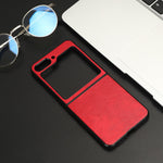 For Samsung Galaxy Z Flip5 5G Litchi Texture Leather + PC Phone Case Slim Anti-Scratch Cover