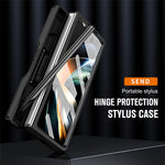 Samsung Galaxy Z Fold5 5G Slide Kameraskyddande mobilskal Hårt PC Stödfodral med Härdat Glasfilm / Stylus