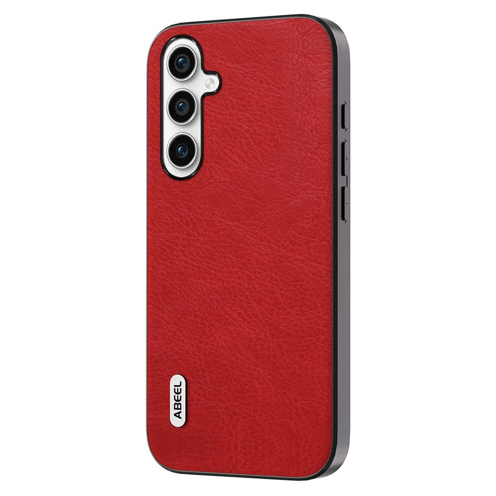 ABEEL For Samsung Galaxy S23 FE Litchi Texture Phone Case PU Leather Coated TPU+PC Retro Phone Back Cover