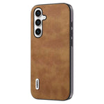 ABEEL For Samsung Galaxy S23 FE Litchi Texture Phone Case PU Leather Coated TPU+PC Retro Phone Back Cover