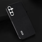ABEEL For Samsung Galaxy S23 FE Shockproof Nappa Texture Mobile Case Genuine Cow Leather+PC+TPU Cover