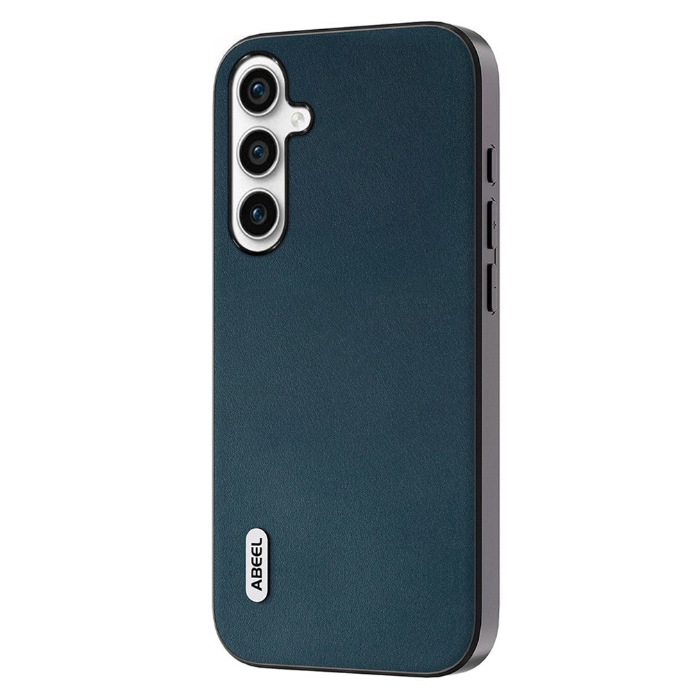 ABEEL For Samsung Galaxy S23 FE Shockproof Nappa Texture Mobile Case Genuine Cow Leather+PC+TPU Cover