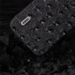 ABEEL For Samsung Galaxy S23 FE Genuine Cow Leather Surface Phone Case Ostrich Texture PC+TPU Cover