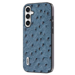 ABEEL For Samsung Galaxy S23 FE Genuine Cow Leather Surface Phone Case Ostrich Texture PC+TPU Cover