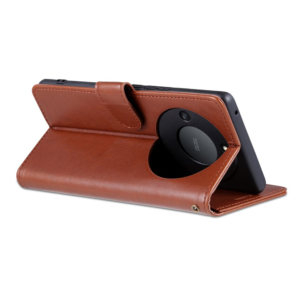 AZNS PU Leather Wallet Phone Case for Honor X50 , Shockproof Stand Phone Protective Cover