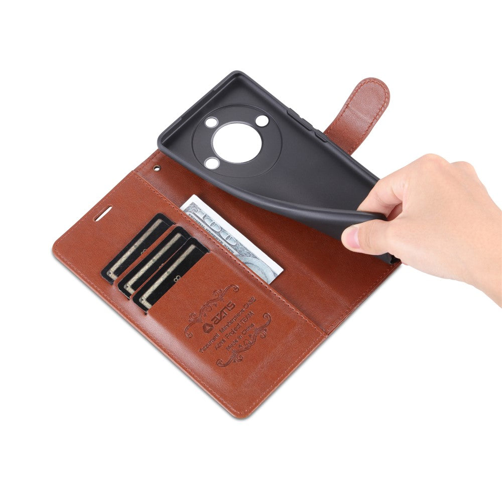 AZNS PU Leather Wallet Phone Case for Honor X50 , Shockproof Stand Phone Protective Cover