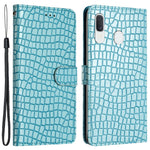 Samsung Galaxy A40 Fullt Skyddande Stativfodral Krokodilstruktur Läder Plånboksfodral med Rem