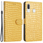 Samsung Galaxy A40 Fullt Skyddande Stativfodral Krokodilstruktur Läder Plånboksfodral med Rem