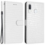 Til Samsung Galaxy A40 Fuld Beskyttelse Stander Cover Krokodille Tekstur Læder Pung Telefonetui med Rem
