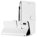 Til Samsung Galaxy A40 Fuld Beskyttelse Stander Cover Krokodille Tekstur Læder Pung Telefonetui med Rem